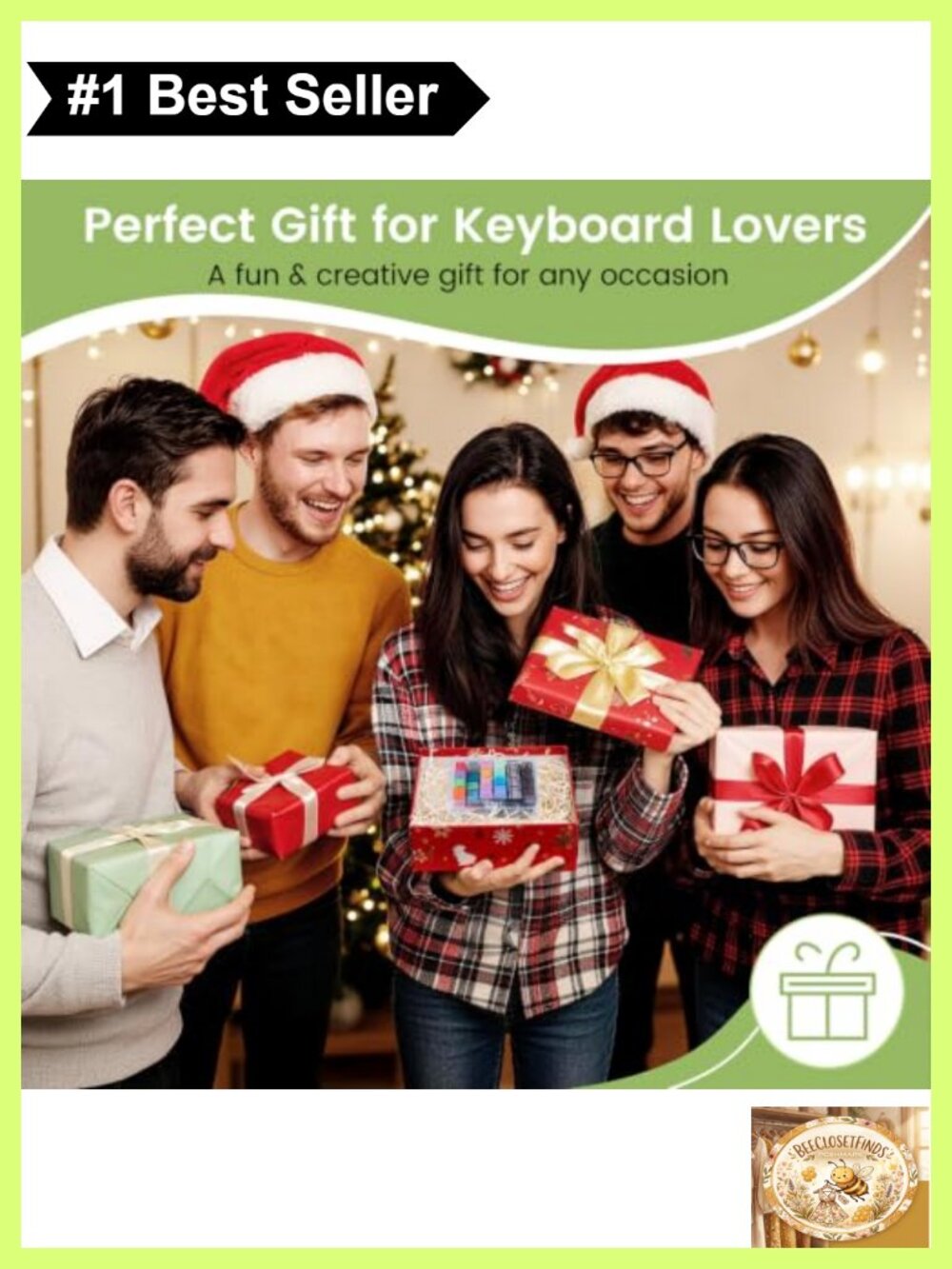 4PC Keyboard Fidget Toy Clicker Set with LED Keychain - Picture 6 of 6